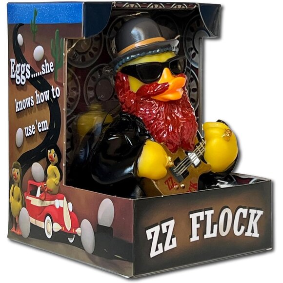 CelebriDucks ZZ Flock Rubber Duck – Rock Star Rubber Duckie With Guitar & Sungla - Picture 3 of 7
